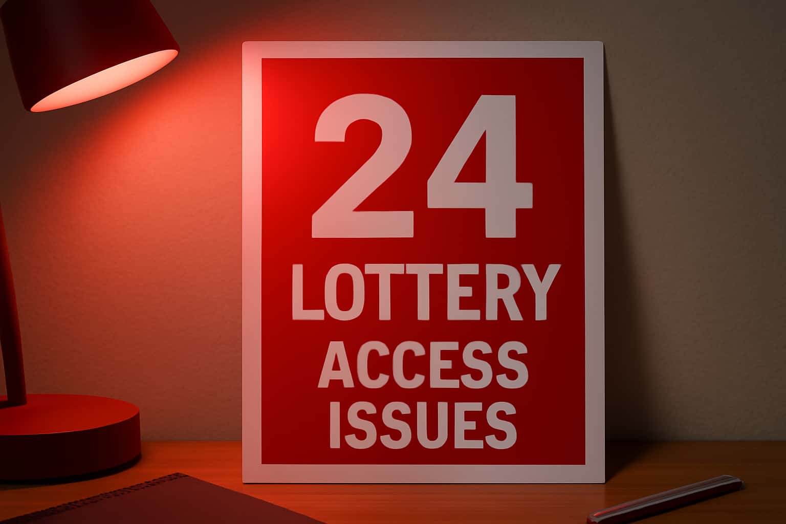 An informational graphic depicting access issues related to the 24 Lottery platform.