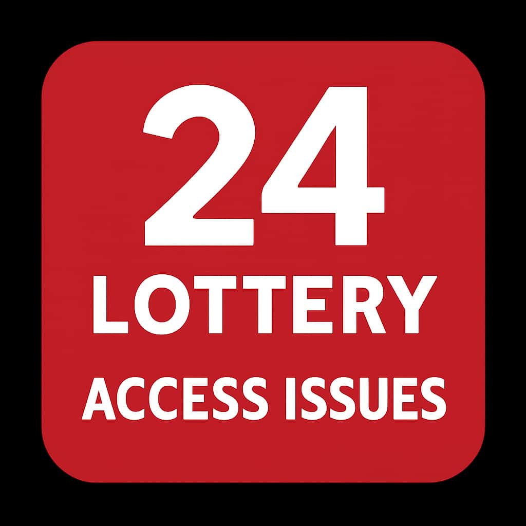 An icon representing assistance for 24 Lottery access issues.