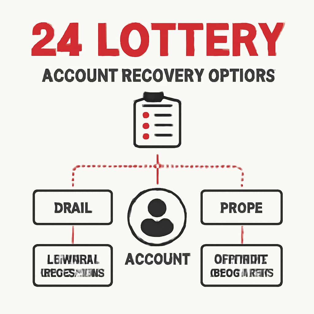 An educational diagram depicting methods for recovering 24 Lottery accounts.