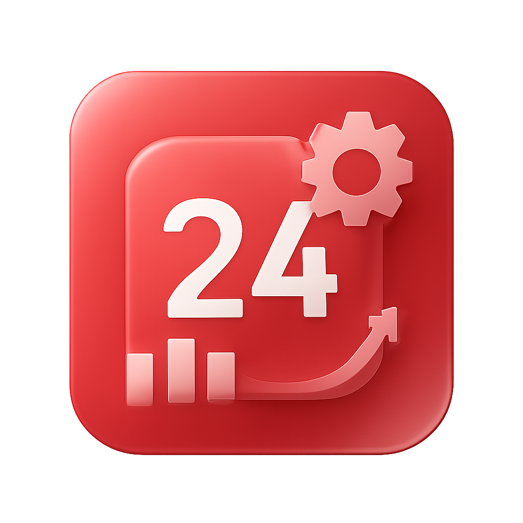 An icon representing the management of 24 Lottery account settings.