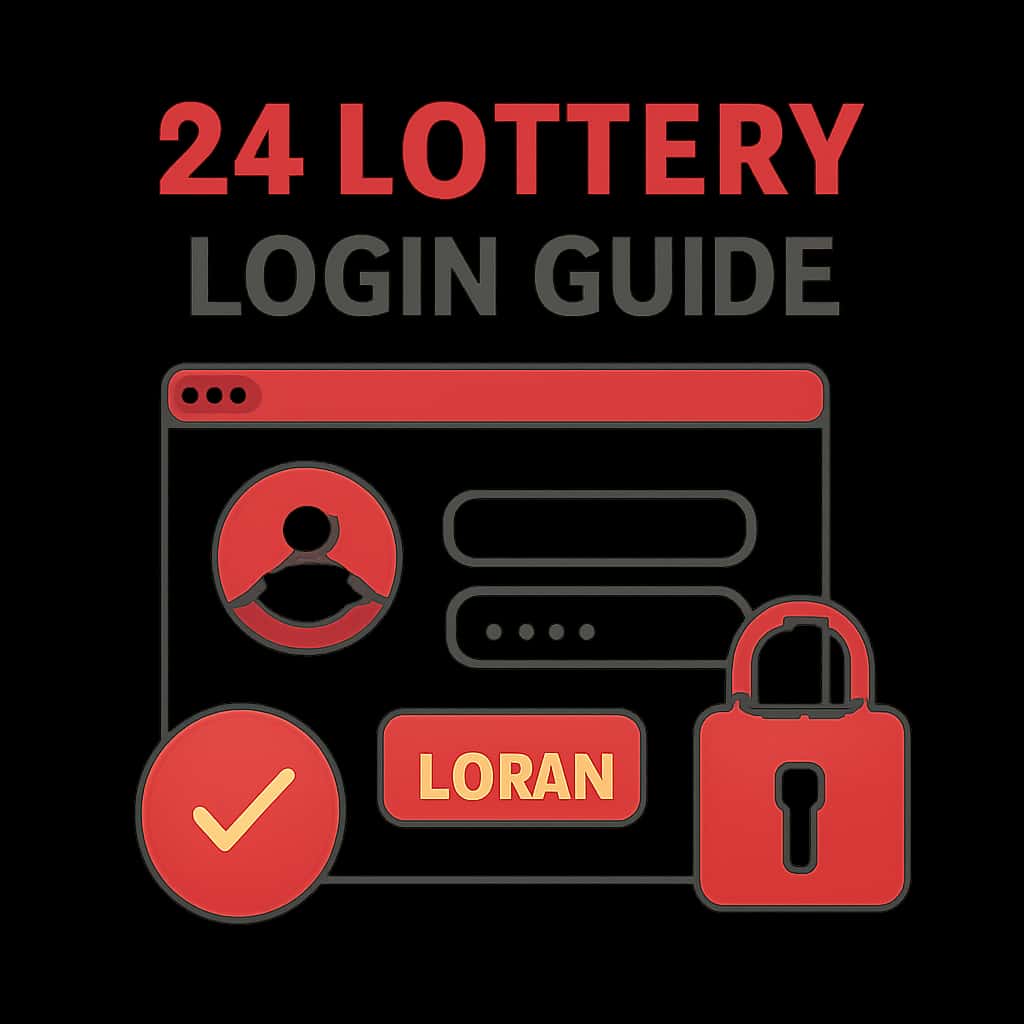 Illustration explaining 24 Lottery Login process.