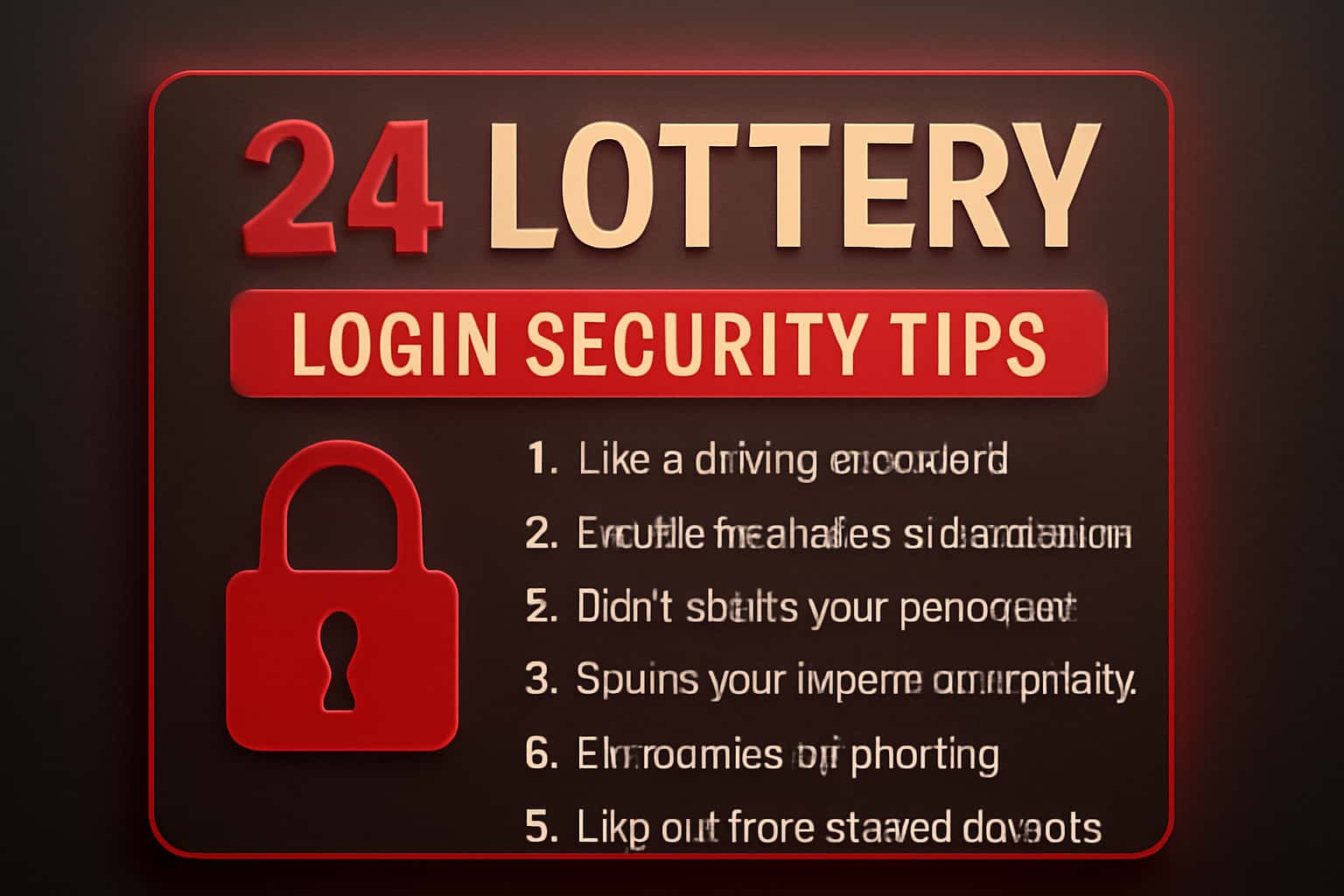 Informational image on enhancing login security for 24 Lottery.