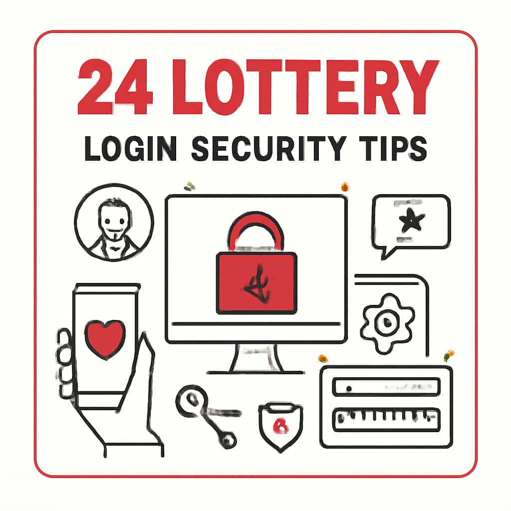 Diagram illustrating key login security measures for 24 Lottery.