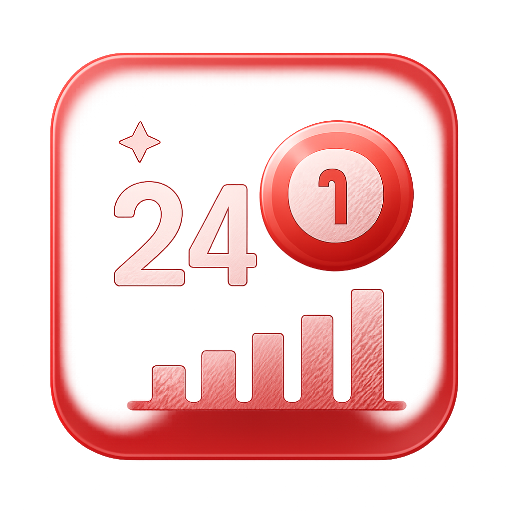 Icon representing login assistance for 24 Lottery.