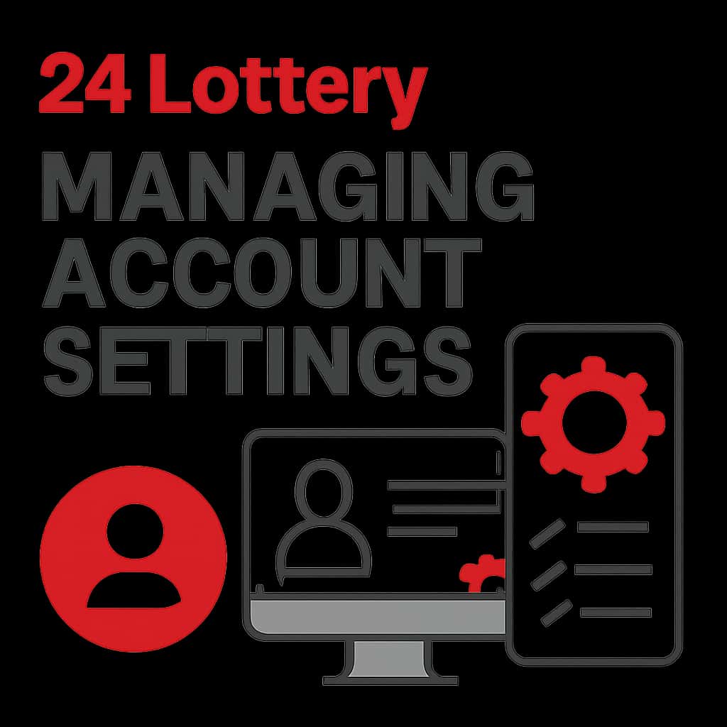 An educational diagram illustrating the management of 24 Lottery account settings.