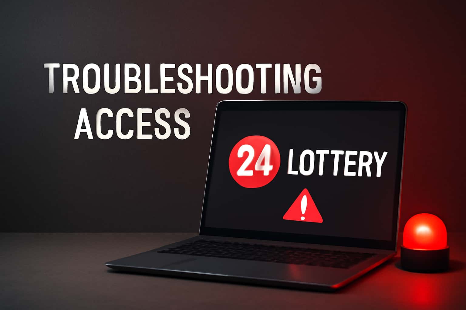 An informative scene about troubleshooting access issues related to 24 Lottery.