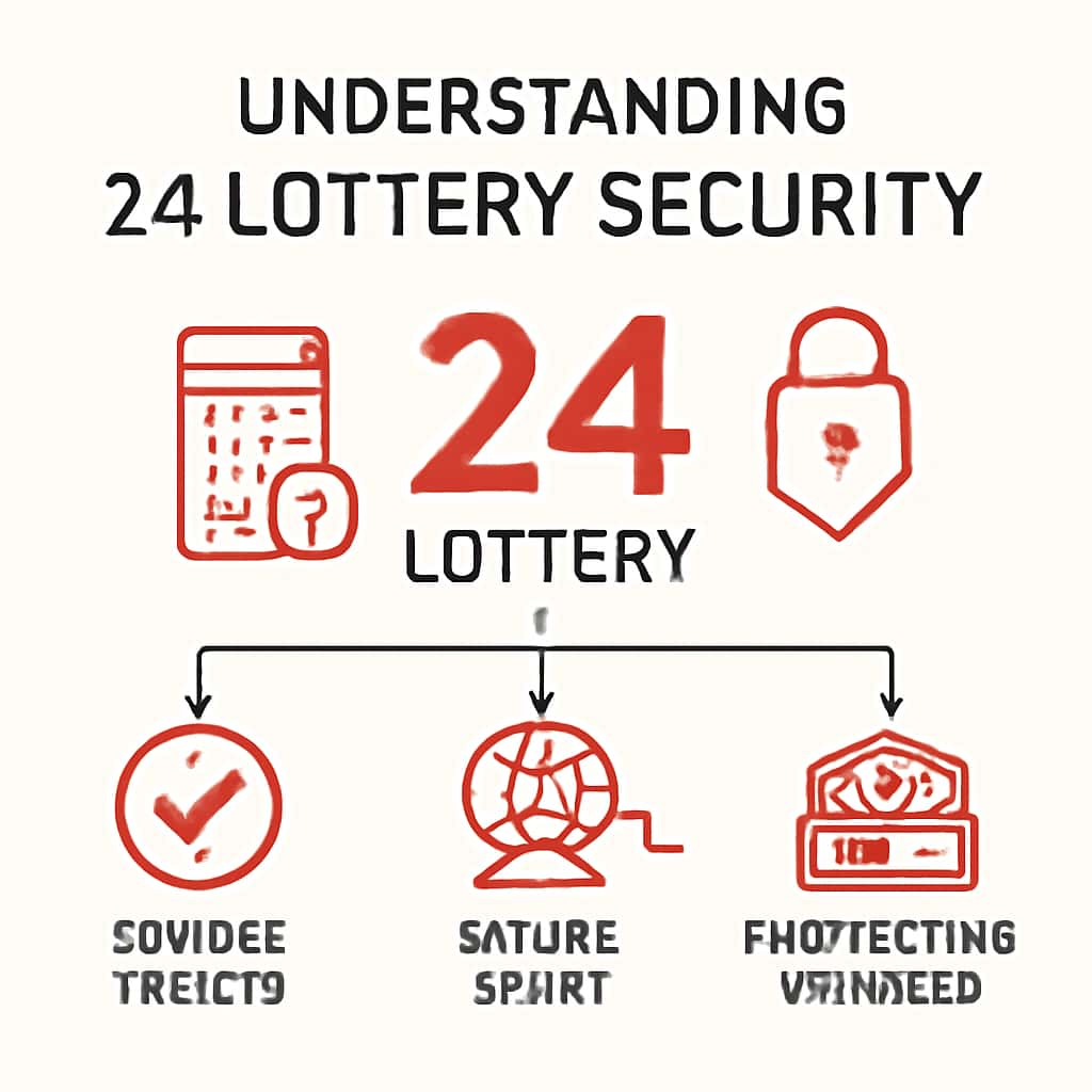 An illustration depicting various security measures for 24 Lottery users.